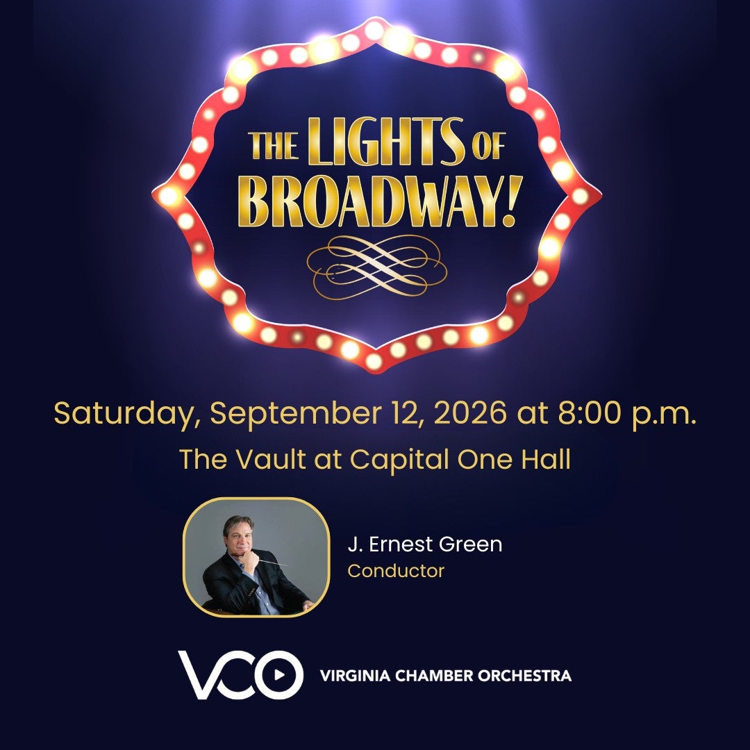 Lights of Broadway.jpg marquee frame, with show name in it, below is a picture of the conductor