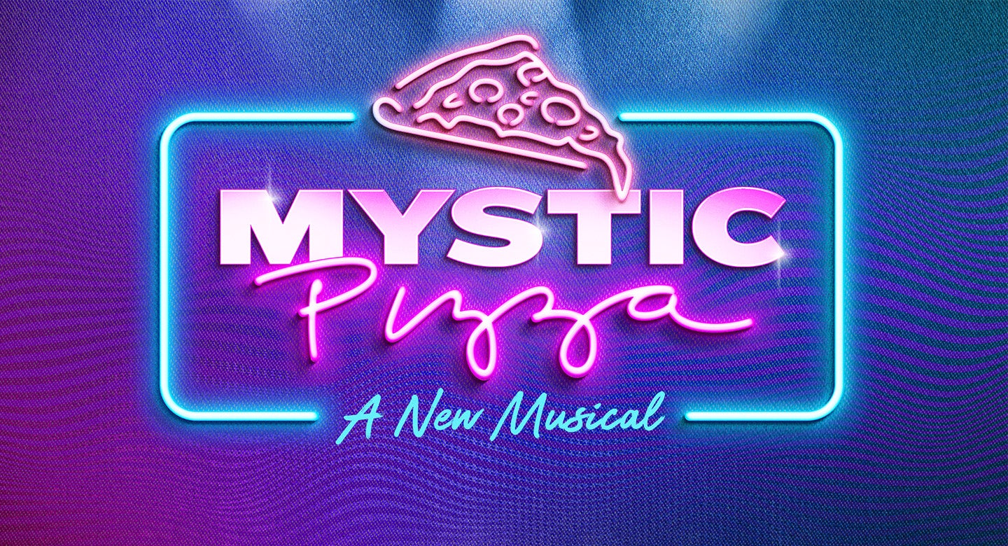 Mystic Pizza 1440x780.jpg Neon sign with a pizza on top of the show title