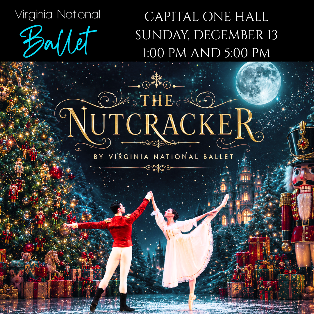 VNB Nut (1080 x 1080 px).png christmas decor surrounding the two ballet dancers as they dance in the night